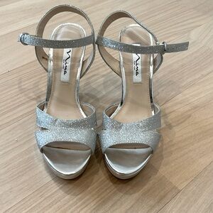 Sparkling Silver Cocktail Sandals